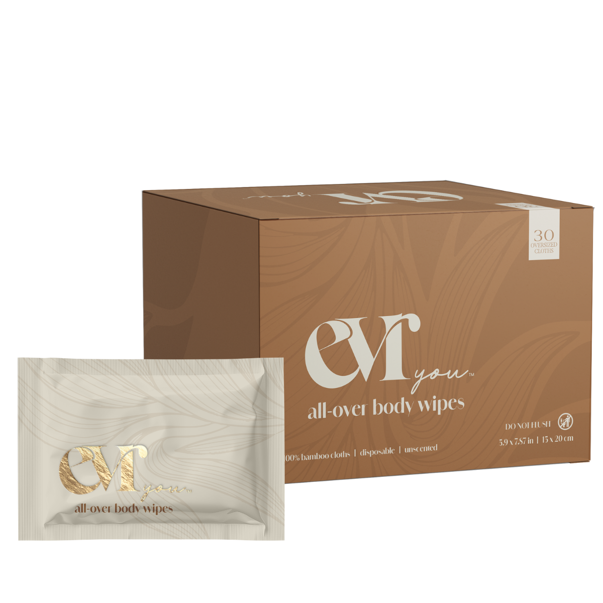30ct Pack - Individually Wrapped Total Body Bamboo Wipes