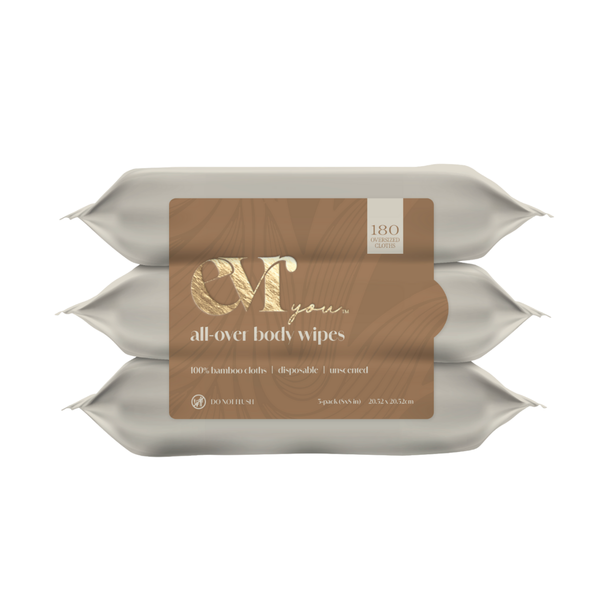 3 Pack Bundle - 180ct Pack Total Body Bamboo Wipes